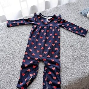 Carter's Navy Blue Heart Print Footie
